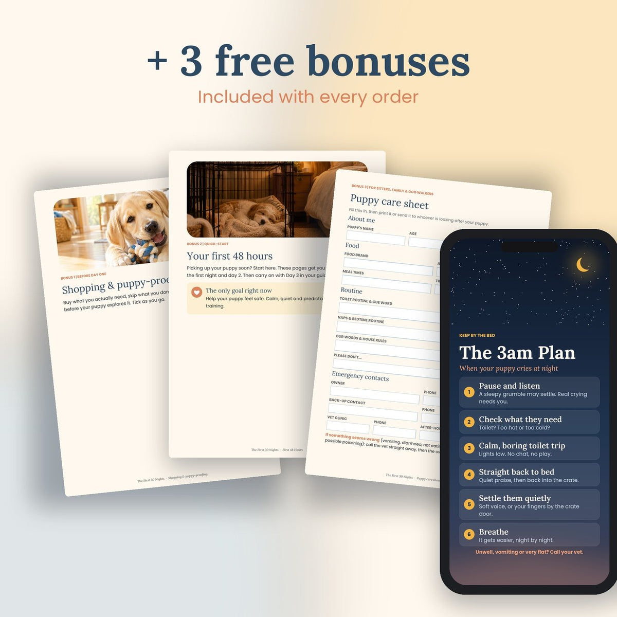 The three free bonuses